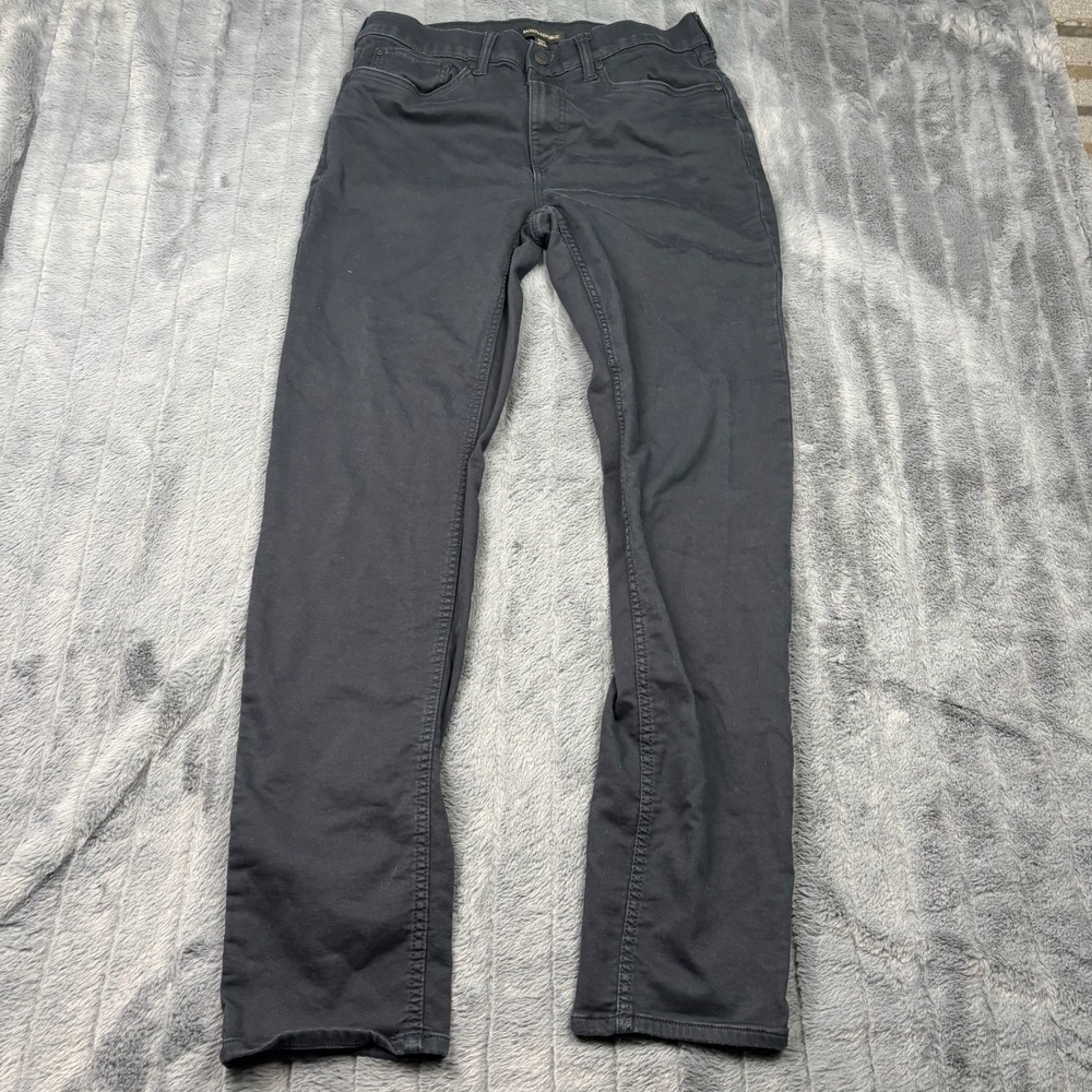 Banana Republic Mens Black Straight Leg Stretch Cotton Pants 32x34 13717